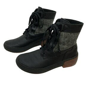 Merrell Haven Mid Lace Waterproof Leather & Wool Tweed Ankle Boots Womens 7